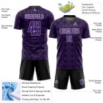 Uniform Jersey Lila Fußball Formen Benutzerdefinierte Geometrische Schwarz-Weiß Sublimation Uniform Jersey Lila Fußball Formen Benutzerdefinierte Geometrische Schwarz-Weiß Sublimation