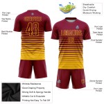 Uniform Gelb Custom Nadelstreifen Fußball Verblassen Jersey Mode Sublimation Kastanienbraun Uniform Gelb Custom Nadelstreifen Fußball Verblassen Jersey Mode Sublimation Kastanienbraun