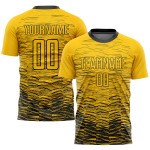Sublimation Fußballtrikot Schwarz Gelb Uniform Custom Sublimation Fußballtrikot Schwarz Gelb Uniform Custom