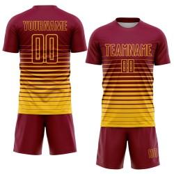 Uniform Gelb Custom Nadelstreifen Fußball Verblassen Jersey Mode Sublimation Kastanienbraun Uniform Gelb Custom Nadelstreifen Fußball Verblassen Jersey Mode Sublimation Kastanienbraun