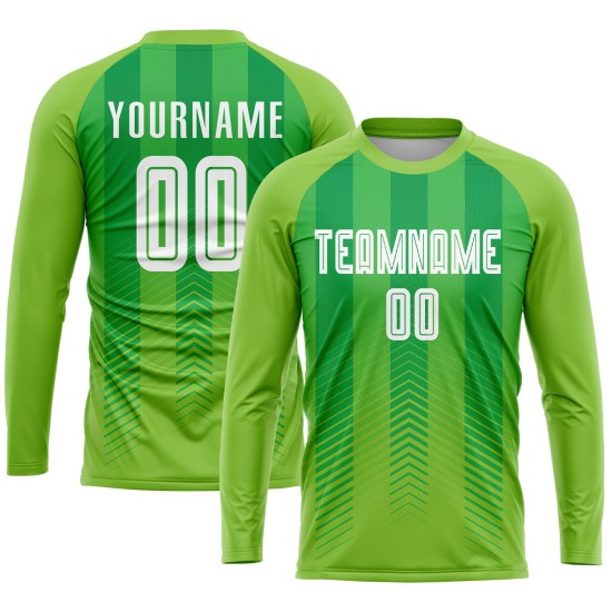 Jersey Neon Custom Uniform Grün Grün Fußball Weiß-Kelly Sublimation Jersey Neon Custom Uniform Grün Grün Fußball Weiß-Kelly Sublimation