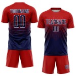 Uniform Rot Marine-Weiß Fußballtrikot Benutzerdefinierte Sublimation Uniform Rot Marine-Weiß Fußballtrikot Benutzerdefinierte Sublimation
