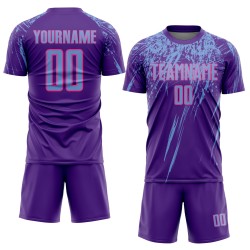Lila Blau-Rosa Sublimation Jersey Uniform Custom Fußball Licht Lila Blau-Rosa Sublimation Jersey Uniform Custom Fußball Licht