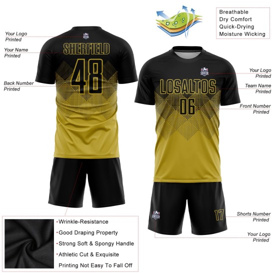 Jersey Custom Old Soccer Gold Uniform Sublimation Schwarz Jersey Custom Old Soccer Gold Uniform Sublimation Schwarz