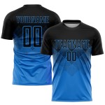 Benutzerdefinierte Sublimation Schwarz Fußball Pulver Jersey Uniform Blau Benutzerdefinierte Sublimation Schwarz Fußball Pulver Jersey Uniform Blau