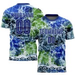Fußball Royal-White Tie Jersey Custom Dye Uniform Sublimation Fußball Royal-White Tie Jersey Custom Dye Uniform Sublimation