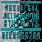 Muster Sublimation Teal Custom Graffiti Scratch Jersey Uniform Fußball Schwarz-Grau Muster Sublimation Teal Custom Graffiti Scratch Jersey Uniform Fußball Schwarz-Grau