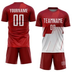 Fußball Sublimation Rot Custom Weiß Uniform Trikot Fußball Sublimation Rot Custom Weiß Uniform Trikot