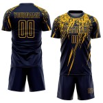 Fußballtrikot Gelb Benutzerdefinierte Sublimation Uniform Navy Fußballtrikot Gelb Benutzerdefinierte Sublimation Uniform Navy