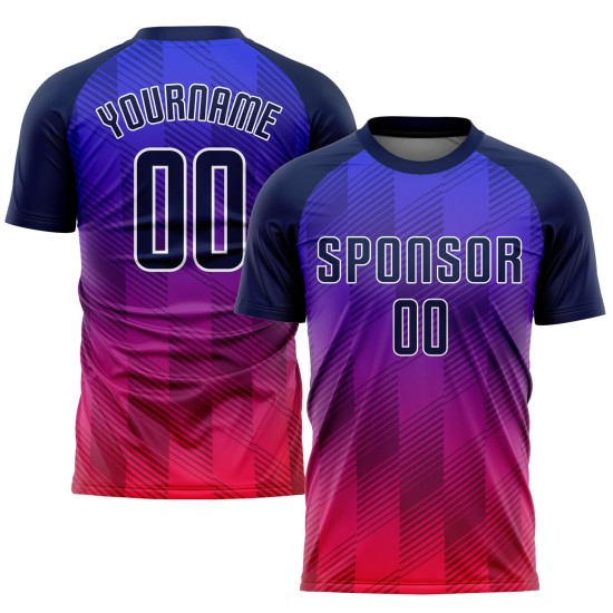 Jersey Navy-Hot Pink Fußball Custom Royal Uniform Sublimation Jersey Navy-Hot Pink Fußball Custom Royal Uniform Sublimation