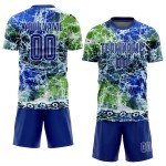 Fußball Royal-White Tie Jersey Custom Dye Uniform Sublimation Fußball Royal-White Tie Jersey Custom Dye Uniform Sublimation