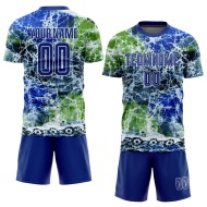 Fußball Royal-White Tie Jersey Custom Dye Uniform Sublimation Fußball Royal-White Tie Jersey Custom Dye Uniform Sublimation