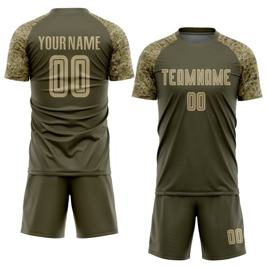 Sublimation Gold-Camo Vegas zum Service Uniform Olive Jersey Fußball benutzerdefinierte Salut Sublimation Gold-Camo Vegas zum Service Uniform Olive Jersey Fußball benutzerdefinierte Salut