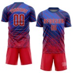 Benutzerdefinierte Fußball Rot-Weiß Sublimation Uniform Trikot Royal Benutzerdefinierte Fußball Rot-Weiß Sublimation Uniform Trikot Royal
