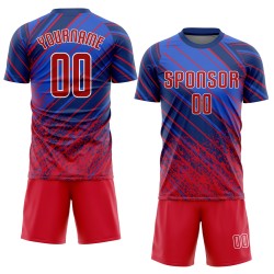 Benutzerdefinierte Fußball Rot-Weiß Sublimation Uniform Trikot Royal Benutzerdefinierte Fußball Rot-Weiß Sublimation Uniform Trikot Royal