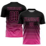 Rosa Nadelstreifen Sublimation Fußball Verblassen Uniform Jersey Schwarz Mode Custom Rosa Nadelstreifen Sublimation Fußball Verblassen Uniform Jersey Schwarz Mode Custom