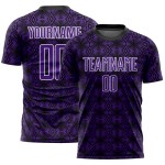 Uniform Jersey Lila Fußball Formen Benutzerdefinierte Geometrische Schwarz-Weiß Sublimation Uniform Jersey Lila Fußball Formen Benutzerdefinierte Geometrische Schwarz-Weiß Sublimation