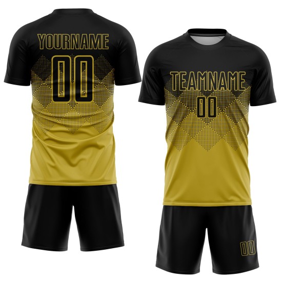 Jersey Custom Old Soccer Gold Uniform Sublimation Schwarz Jersey Custom Old Soccer Gold Uniform Sublimation Schwarz