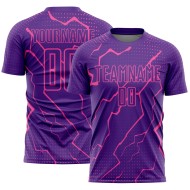 Benutzerdefinierte Lila Sublimation Rosa Uniform Lightning Fußballtrikot