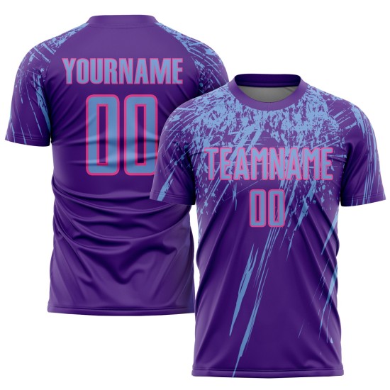 Lila Blau-Rosa Sublimation Jersey Uniform Custom Fußball Licht Lila Blau-Rosa Sublimation Jersey Uniform Custom Fußball Licht