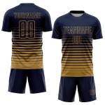 Sublimation Gold Nadelstreifen Navy Fußball Verblassen Uniform Jersey Custom Old Fashion Sublimation Gold Nadelstreifen Navy Fußball Verblassen Uniform Jersey Custom Old Fashion