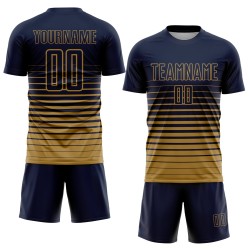 Sublimation Gold Nadelstreifen Navy Fußball Verblassen Uniform Jersey Custom Old Fashion Sublimation Gold Nadelstreifen Navy Fußball Verblassen Uniform Jersey Custom Old Fashion