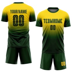 Uniform Sublimation Custom Green Fade Fashion Fußball Jersey Gold Uniform Sublimation Custom Green Fade Fashion Fußball Jersey Gold