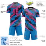Rosa-Weiß Uniform Sublimation Pulver Custom Fußball Blau Trikot Rosa-Weiß Uniform Sublimation Pulver Custom Fußball Blau Trikot