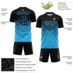 Sky Sublimation Schwarz Custom Uniform Blau Fußballtrikot Sky Sublimation Schwarz Custom Uniform Blau Fußballtrikot