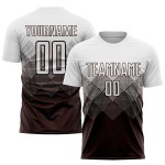 Benutzerdefinierte weiße Fußball-Trikot Uniform Sublimation braun Benutzerdefinierte weiße Fußball-Trikot Uniform Sublimation braun