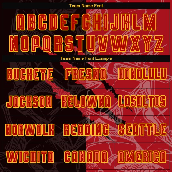 Benutzerdefinierte Graffiti Jersey Rot-Gold Uniform Muster Scratch Fußball Sublimation Benutzerdefinierte Graffiti Jersey Rot-Gold Uniform Muster Scratch Fußball Sublimation