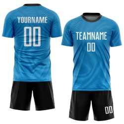 Fußball Sublimation Licht Custom Weiß-Schwarz Uniform Jersey Blau Fußball Sublimation Licht Custom Weiß-Schwarz Uniform Jersey Blau