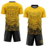 Sublimation Fußballtrikot Schwarz Gelb Uniform Custom Sublimation Fußballtrikot Schwarz Gelb Uniform Custom