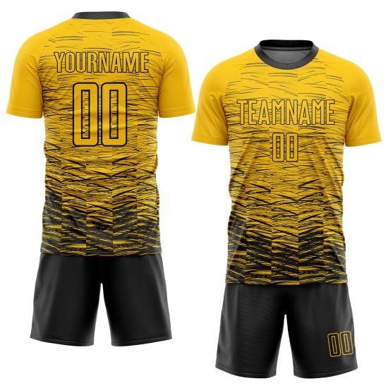 Sublimation Fußballtrikot Schwarz Gelb Uniform Custom Sublimation Fußballtrikot Schwarz Gelb Uniform Custom
