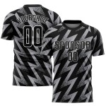 Fußball Sublimation Jersey Grau Schwarz-Weiß Uniform Custom Fußball Sublimation Jersey Grau Schwarz-Weiß Uniform Custom