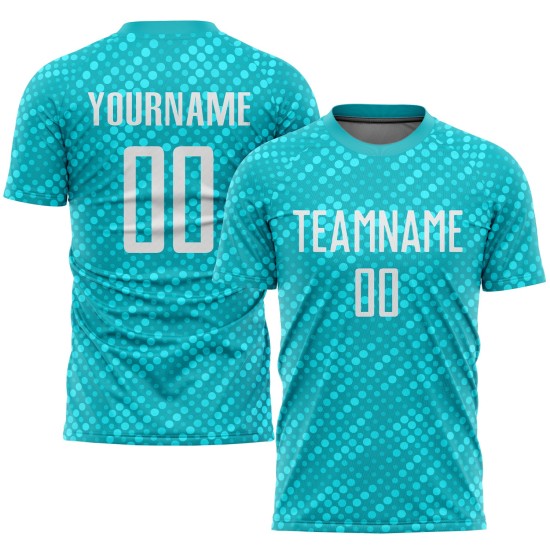Jersey Fußball Weiß Benutzerdefinierte Uniform Sublimation Aqua Jersey Fußball Weiß Benutzerdefinierte Uniform Sublimation Aqua