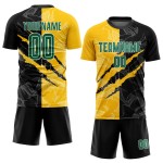 Grün Graffiti Schwarz-Gelb Benutzerdefinierte Uniform Sublimation Jersey Scratch Kelly Muster Fußball Grün Graffiti Schwarz-Gelb Benutzerdefinierte Uniform Sublimation Jersey Scratch Kelly Muster Fußball