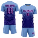 Benutzerdefinierte dunkle Uniform Lila-Rosa Hellblau Fußball Sublimation Jersey Benutzerdefinierte dunkle Uniform Lila-Rosa Hellblau Fußball Sublimation Jersey