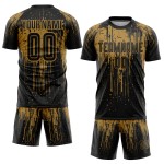 Sublimation Fußball Gold Jersey Schwarz Custom Uniform Alt Sublimation Fußball Gold Jersey Schwarz Custom Uniform Alt