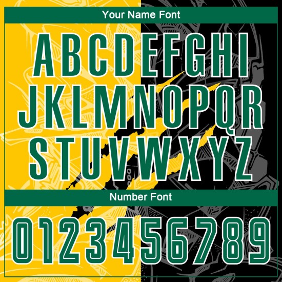 Grün Graffiti Schwarz-Gelb Benutzerdefinierte Uniform Sublimation Jersey Scratch Kelly Muster Fußball Grün Graffiti Schwarz-Gelb Benutzerdefinierte Uniform Sublimation Jersey Scratch Kelly Muster Fußball