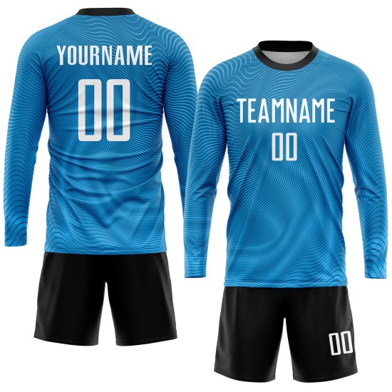 Fußball Sublimation Licht Custom Weiß-Schwarz Uniform Jersey Blau Fußball Sublimation Licht Custom Weiß-Schwarz Uniform Jersey Blau