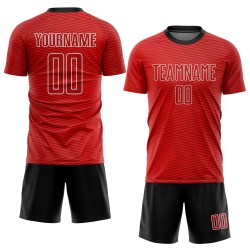Sublimationstrikot Rot-Schwarz Uniform Fußball Custom Rot Sublimationstrikot Rot-Schwarz Uniform Fußball Custom Rot
