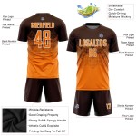 Benutzerdefinierte Sublimation Jersey Bay Soccer Braun Uniform Orange-Weiß Benutzerdefinierte Sublimation Jersey Bay Soccer Braun Uniform Orange-Weiß