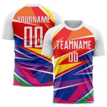 Abbildung Sublimation Weiß-Rot Uniform Jersey Fußball Custom Abbildung Sublimation Weiß-Rot Uniform Jersey Fußball Custom