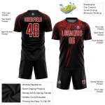 Benutzerdefinierte Uniform Rot-Weiß Trikot Schwarz Sublimation Fußball Benutzerdefinierte Uniform Rot-Weiß Trikot Schwarz Sublimation Fußball