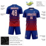 Sublimation Fade Uniform Jersey Custom Nadelstreifen Weiß-Rot Fashion Soccer Royal