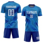 Benutzerdefinierte Sublimation Uniform Fußballtrikot Weiß-Königsblau Benutzerdefinierte Sublimation Uniform Fußballtrikot Weiß-Königsblau