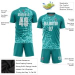 Weiße Uniform Drittes Custom Teal Sublimation Fußballtrikot Weiße Uniform Drittes Custom Teal Sublimation Fußballtrikot