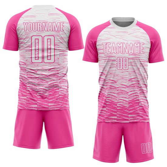 Uniform Sublimation Custom Jersey Fußball Weiß Rosa Uniform Sublimation Custom Jersey Fußball Weiß Rosa