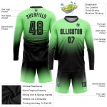 Fade Pea Jersey Custom Fashion Sleeve Uniform Fußball Sublimation Lange Schwarz Grün Fade Pea Jersey Custom Fashion Sleeve Uniform Fußball Sublimation Lange Schwarz Grün